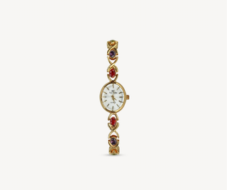 Vintage Colorful Diamond Gold Watch