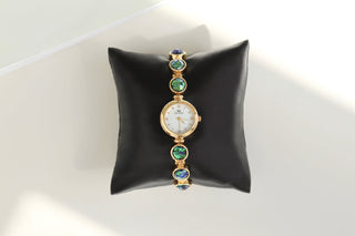 Vintage Emerald Gold-Toned Watch