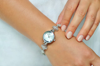 Clover Silver Dainty Watch